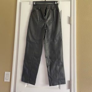 H&M barrel leg pleather pants